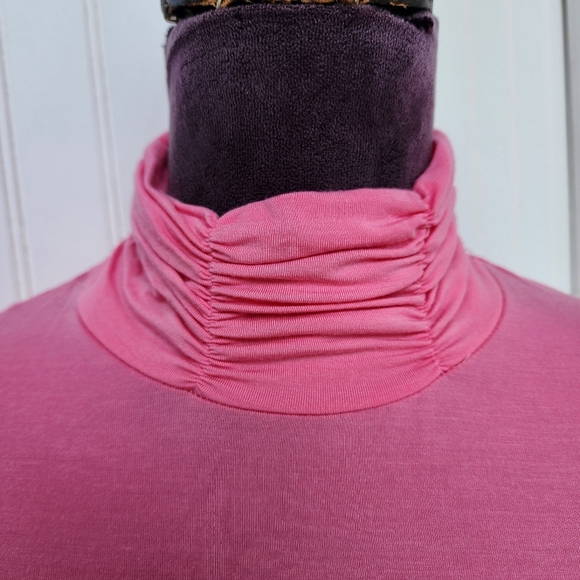 Asara Women's Soft Pink Sleeveless Turtleneck Blouse Top Sttetch Sz L Large - Picture 3 of 10